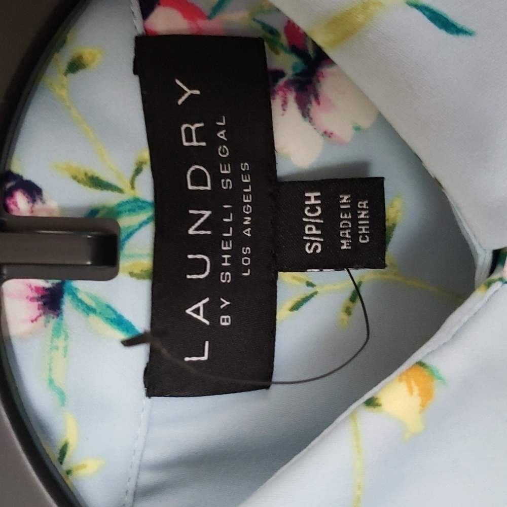 Laundry Shelli Segal floral tee shirt dress flutter sleeves stretch Size Small - Picture 8 of 10